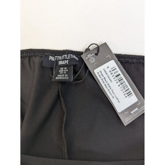 Pretty Little Thing Shape Women's Faux Snakeskin Print Body Con Maxi Dress Sz 12 - Picture 5 of 7